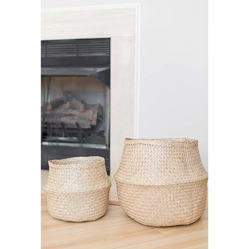 Silk Fiddle Leaf Fig Tree | Style and Inspiration 3 Woven Seagrass Belly Basket